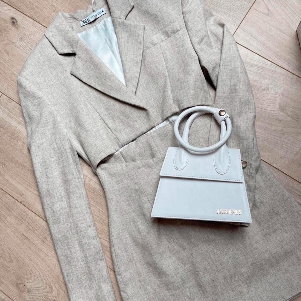 ZARA Tan Linen Blazer Dress - 8095/493 Sz XL NWT